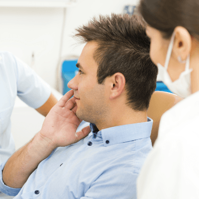 Man discussing options for treating dental emergencies