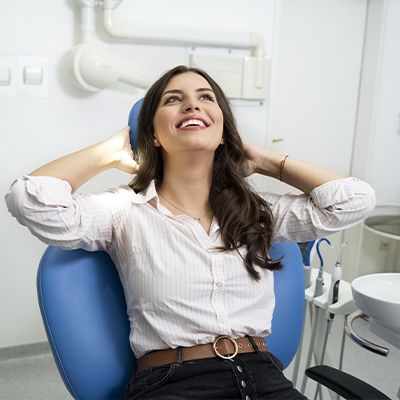 Woman relaxed before I V dental sedation visit