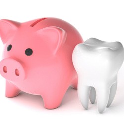 tooth piggy bank illustration for cost of veneers in Rockwall   